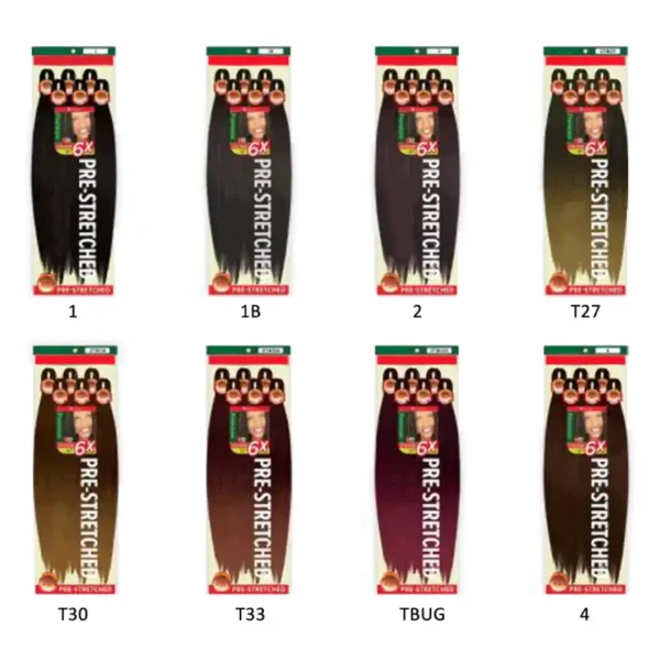 1000018336 X-Pression Premium Pre-Stretched Braiding Hair 52” – 6X Pack